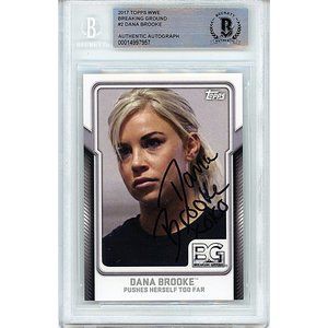 Dana Brooke Signed 2017 Topps WWE Breaking Ground Card Beckett Slab Autograph